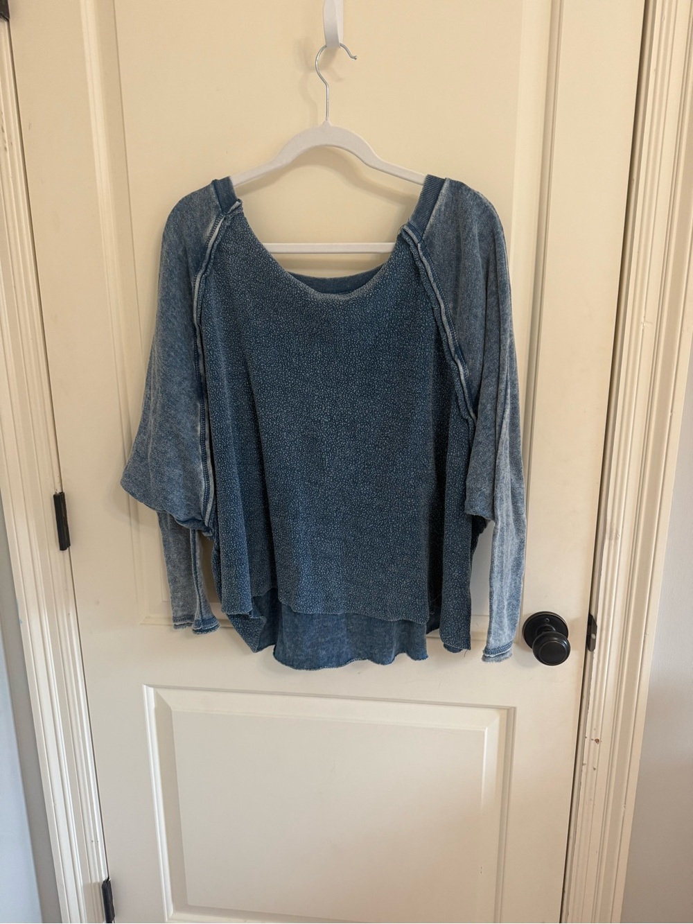 Vintage Havana Blue Washed Pullover Sweater Top
